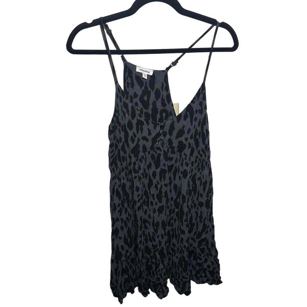 Mittoshop Women's Gray Black Cheetah Print Swing Tank Size Medium